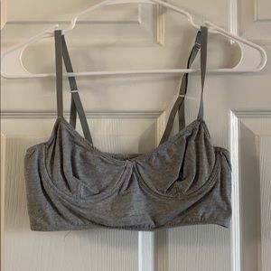 Gray bustier top